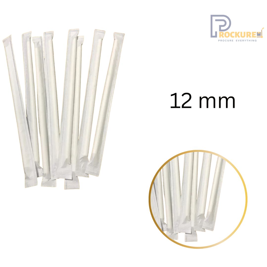 12mm Wrapped Paper Straws | 330 GSM