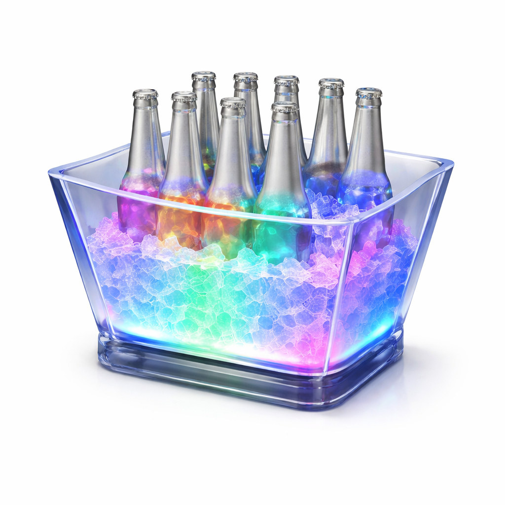 LED Acrylic Sound Controlled Ice Bucket (Large), Voice-Controlled LED - BK47-C02