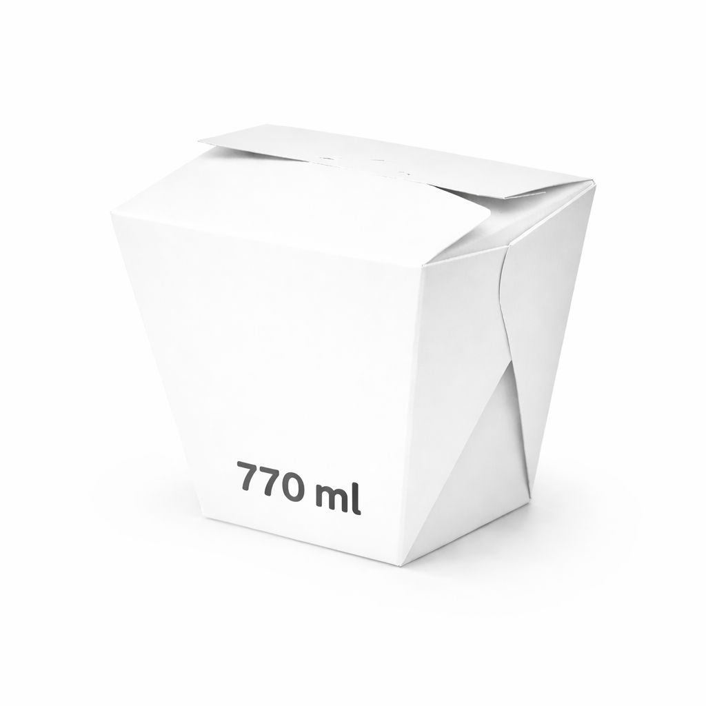 770ml White Noodle & Biriyani Box Virgin Kraft Paper