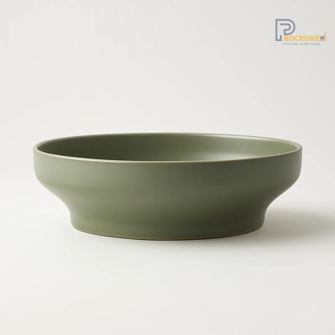 Modern Green Porcelain 23CM Deep Coupe Plate – (Set of 12) – Sanaai