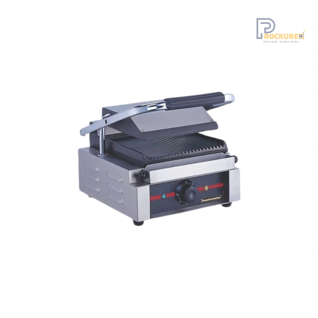 Toastmaster E-DPX-11 Electric Sandwich Grill with Dual Heating Elements and Cast Iron Plates
