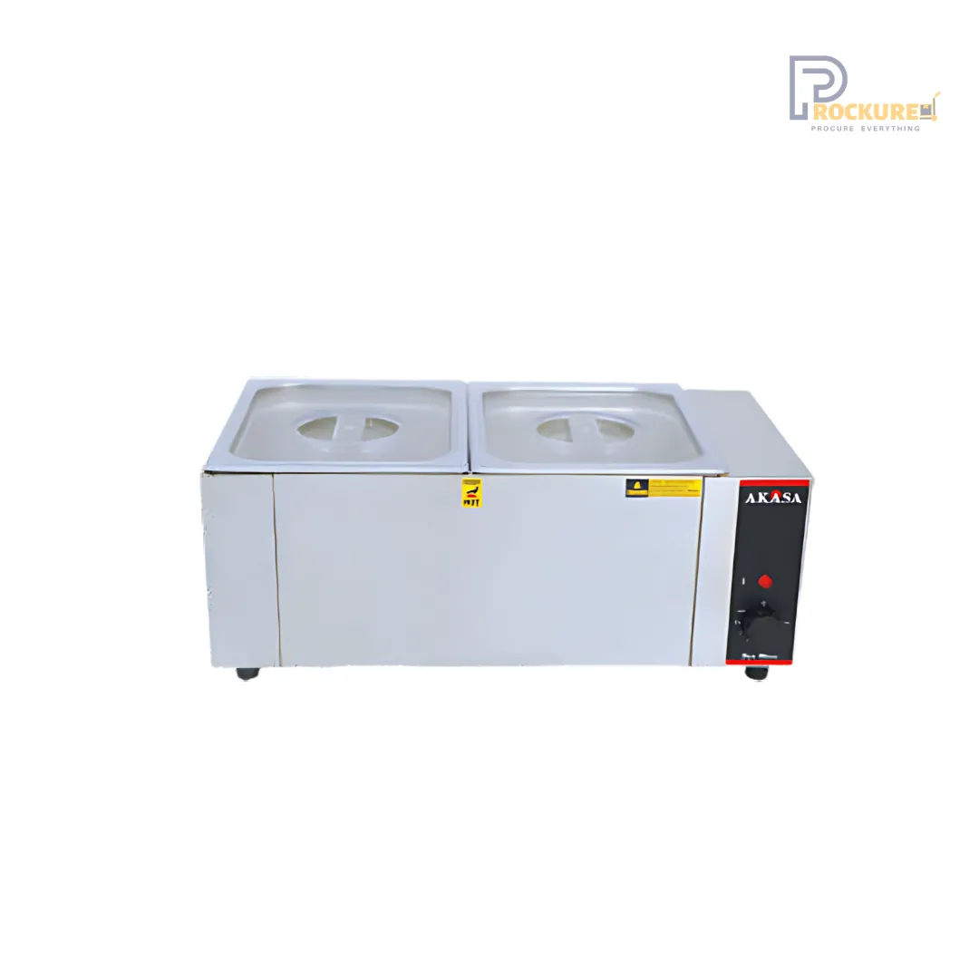 Akasa Efficient Electric Bain Marie with 2 Pans, Stainless Steel - BM 209