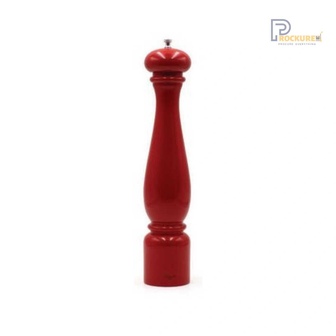 Bisetti Firenze Pepper Mill 42 cm (Red Glossy Lacquered Beech Wood) | Tall & Eye-Catching