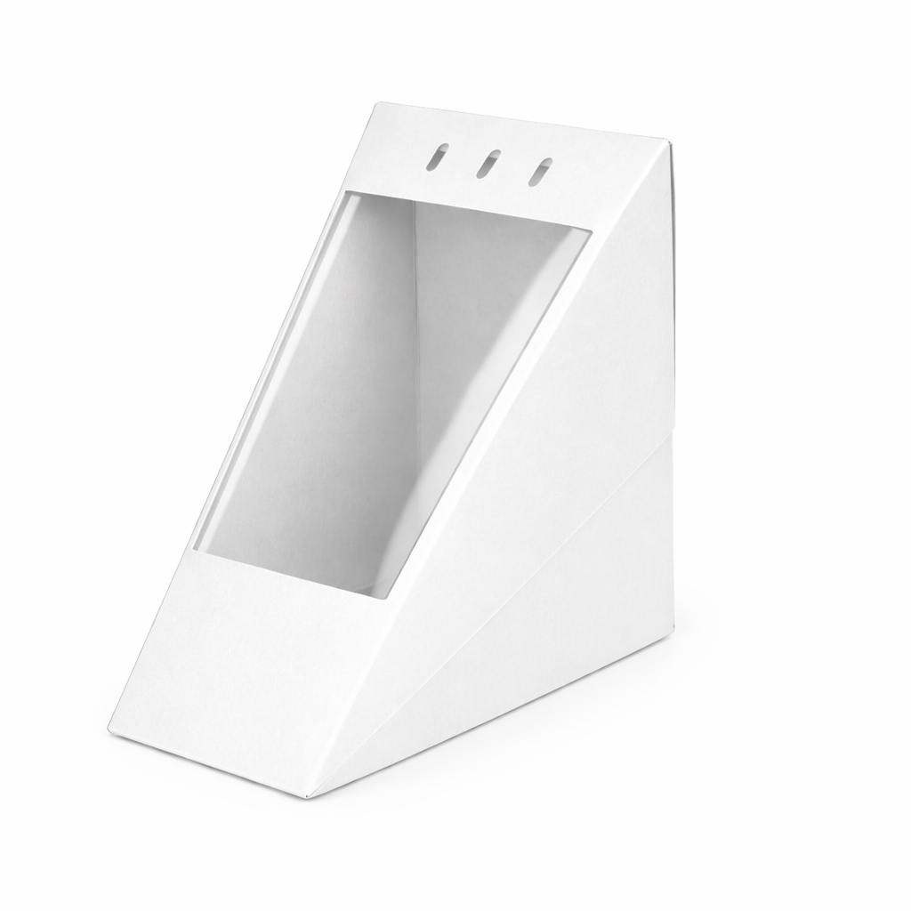 Big Sandwich Box With Window White Virgin Kraft Paper