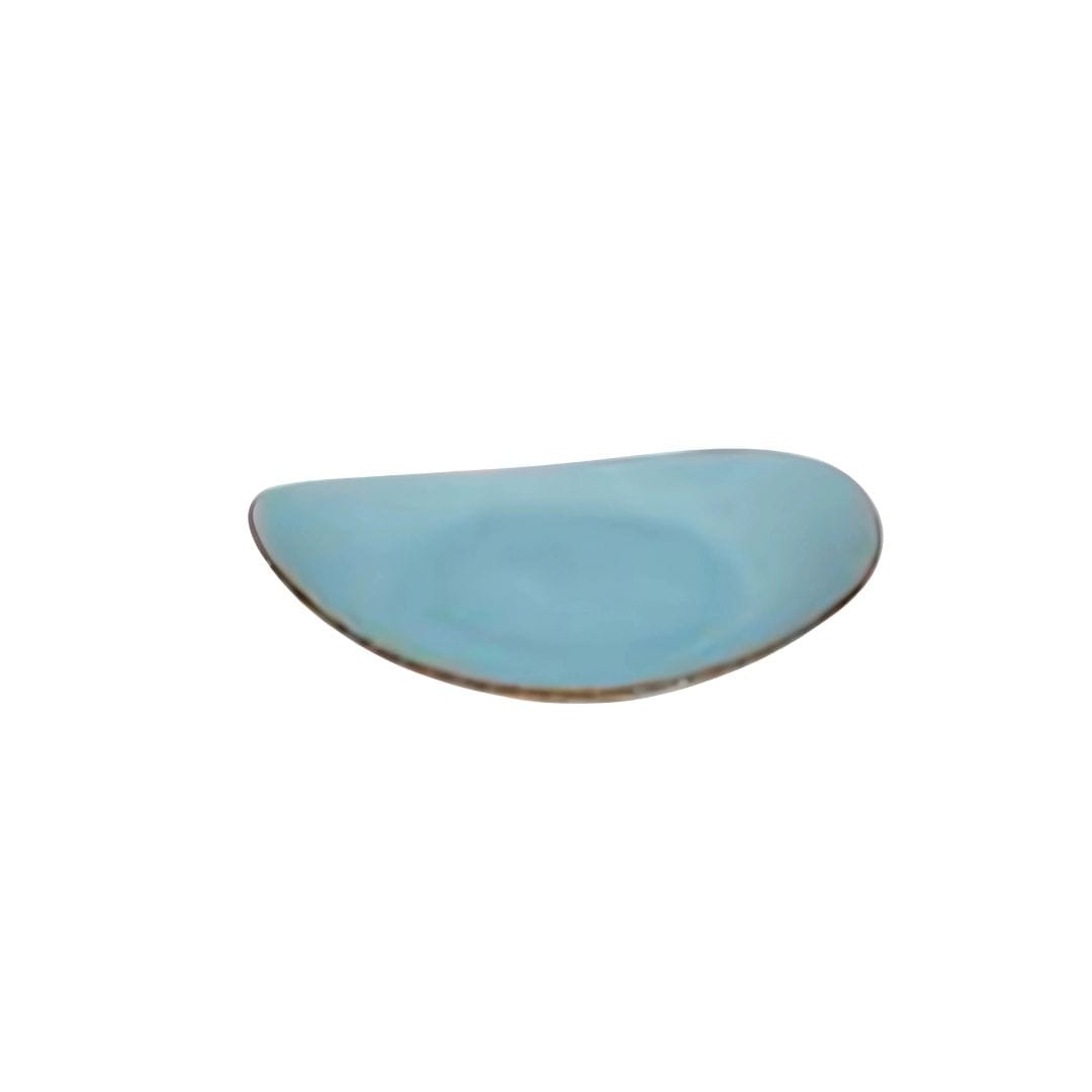 Sanaai Aqua Blue Elipse Serving Plate Porcelain 27 cm - 12 Pc Carton for Fine Dining & Restaurants